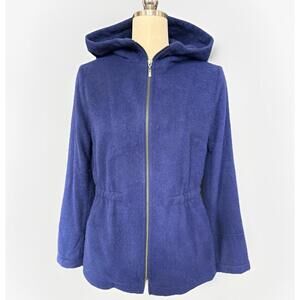 KUNA 100% Alpaca Wool Jacket Hooded Long Blue Sz Xs Womens Made In Peru